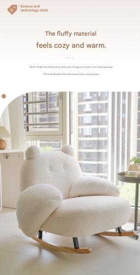 Luxury Teddy Bear Rocking Chair with Adjustable Backrest