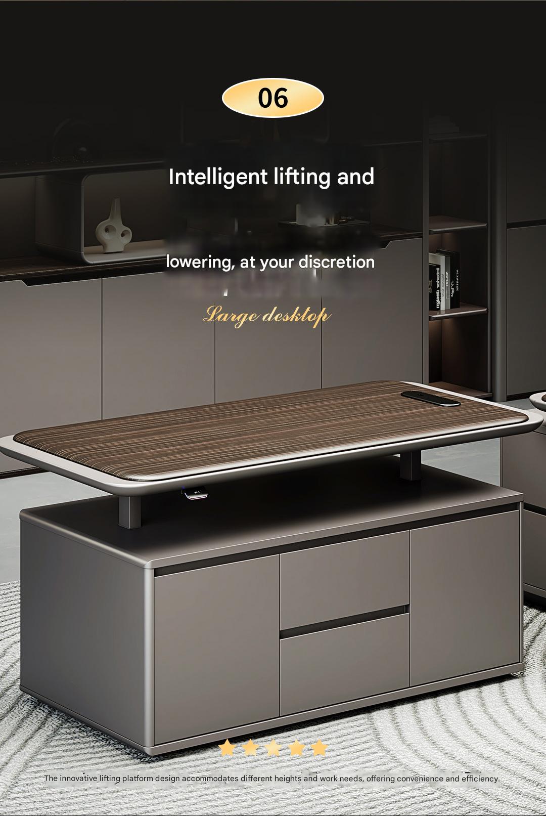 Luxury Executive Office Desk with LED Lighting