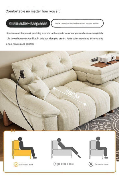 Modern Electric Chenille Lounge Sofa With Phone Holder