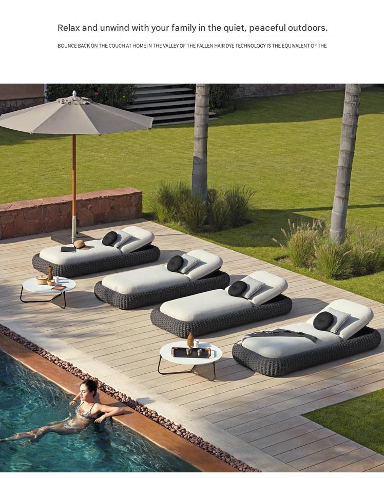 Luxury Outdoor Lounge Bed with Cushions