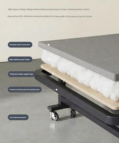 Foldable Office Nap Bed with Adjustable Backrest