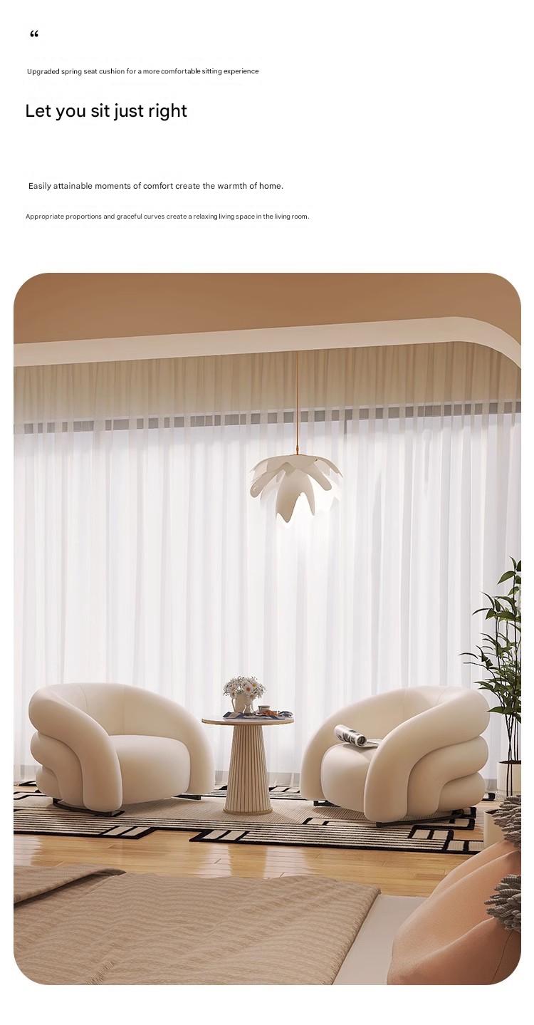 Modern Velvet Accent Chair with Sculptural Curved Design