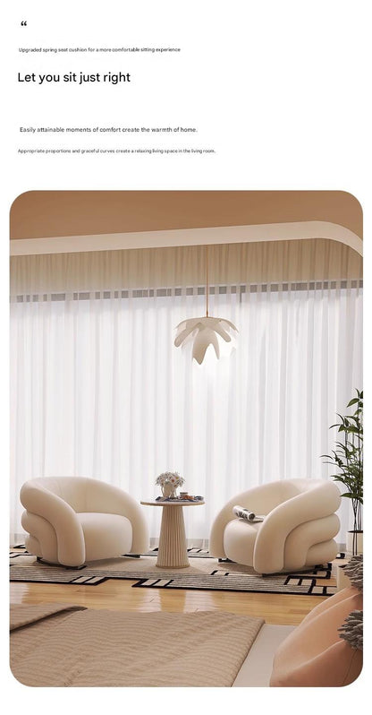 Modern Velvet Accent Chair with Sculptural Curved Design