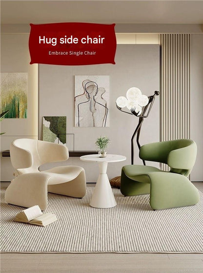 Modern Designer Lounge Chair with Curved Backrest