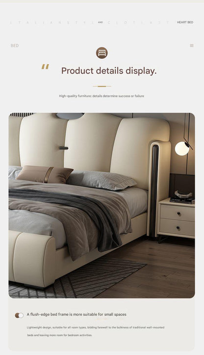 Luxury Italian Leather Storage Bed