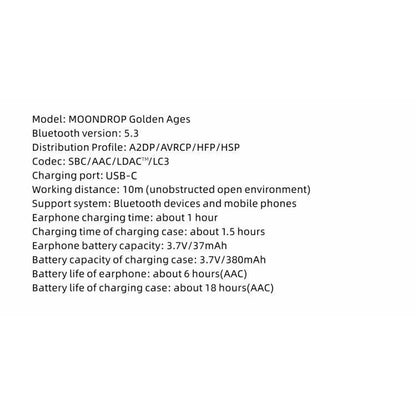 MOONDROP Golden Ages TWS Earphones