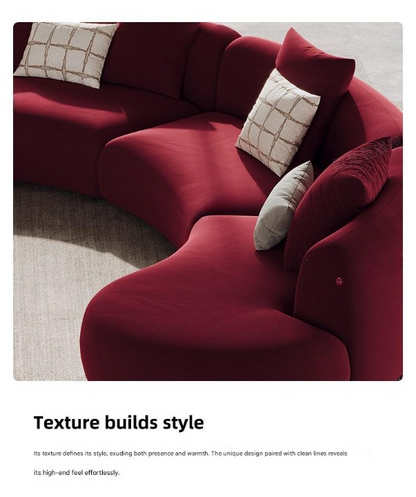 Luxury Modern Curved Sectional Sofa with Center Table