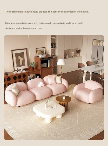 Luxury Lambswool Three Seater Sofa Set With Coffee Table