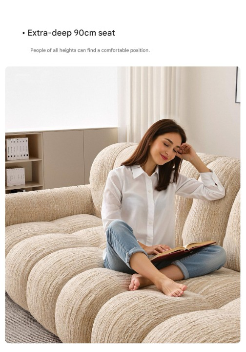 Retro Chenille Fabric Sofa with Adjustable Depth