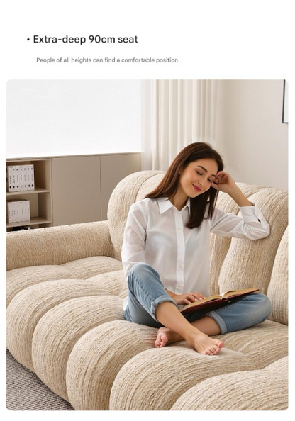 Retro Chenille Fabric Sofa with Adjustable Depth
