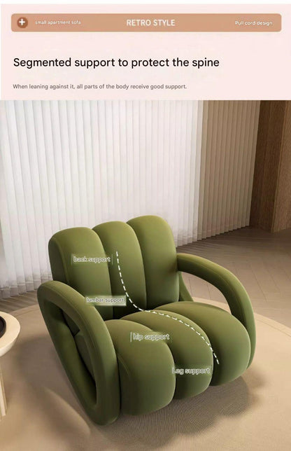 Luxury Soft Upholstered Lounge Chair with Armrest