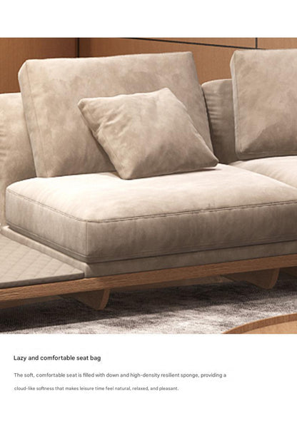 Luxury Cashmere Fabric Curved Sectional Sofa Set