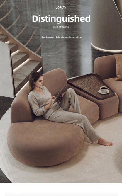 Luxury Curved Lounge Sofa Set With Coffee Table