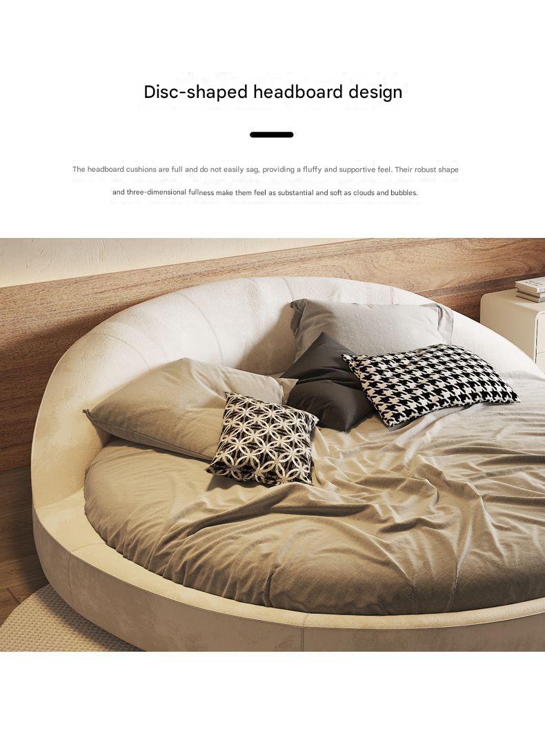 Italian Luxury Fabric Round Bed