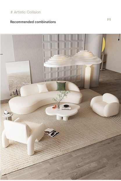 Modern Curved Cloud Sofa Set With Chair And Coffee Table