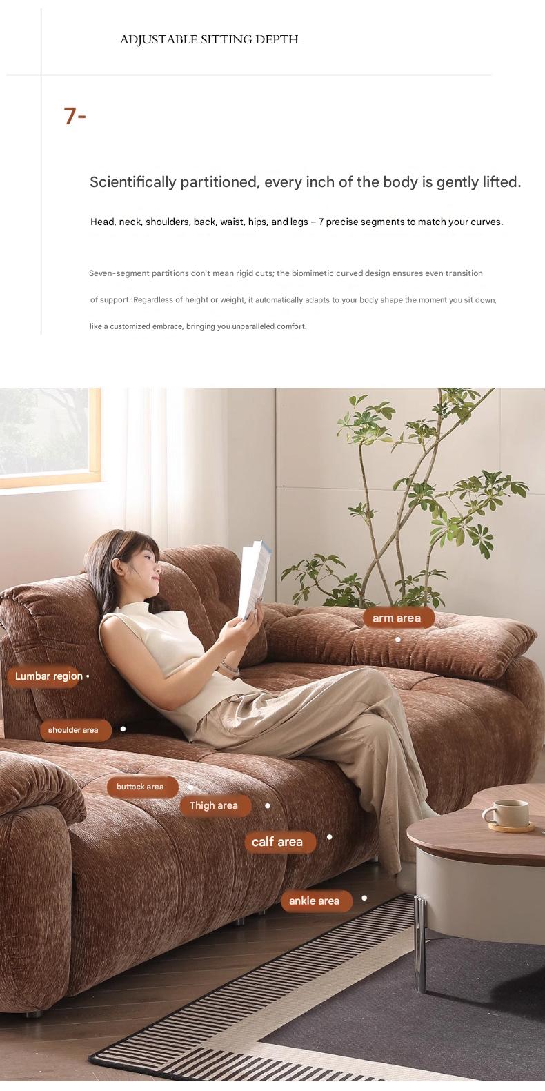 Premium Modern Adjustable Sofa with High Backrest Multi Seat