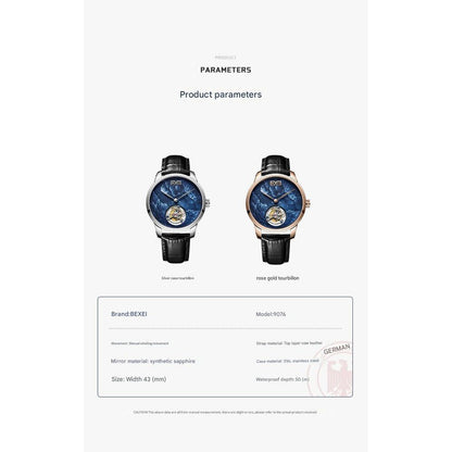 BEXEI Leather Waterproof Mechanical Men's Watch
