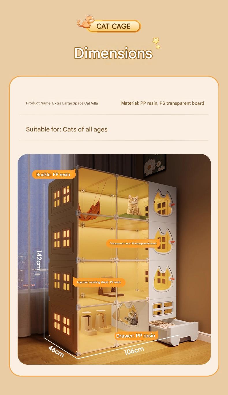 Luxury Indoor Multi Layer Cat Cage