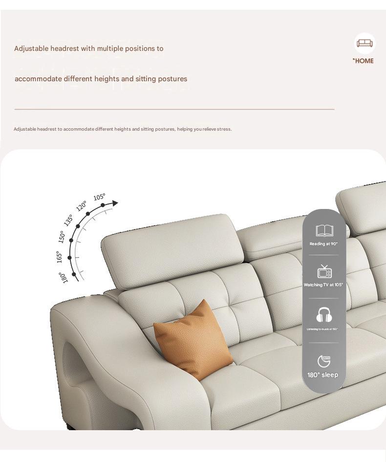 Luxury Smart Recliner Sectional Sofa with Adjustable Headrest