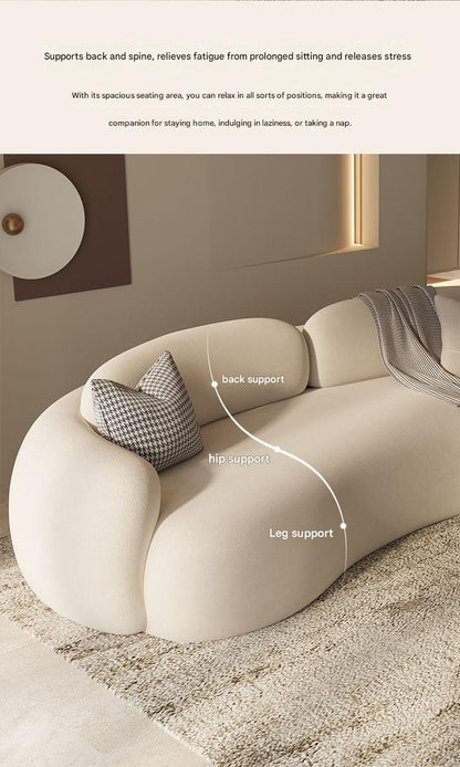 Luxury Curved Velvet Fabric Sofa