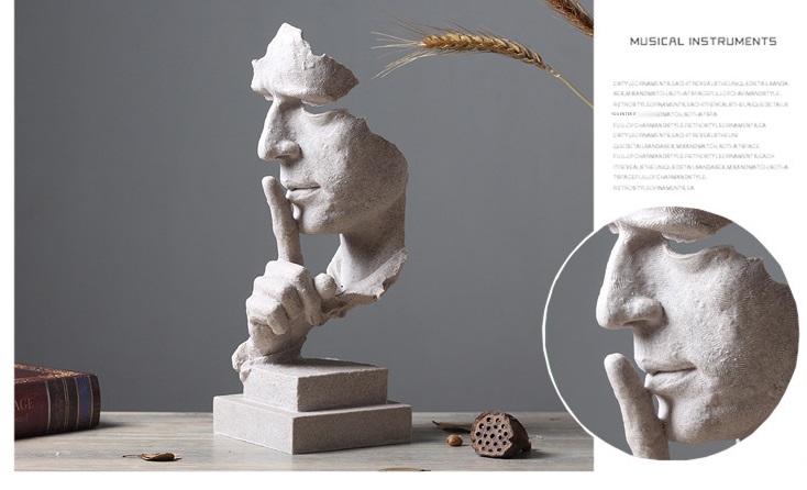 Modern Abstract Face Sculpture Resin Ornament