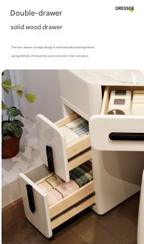 Luxury Dressing Table With LED Mirror And Stool