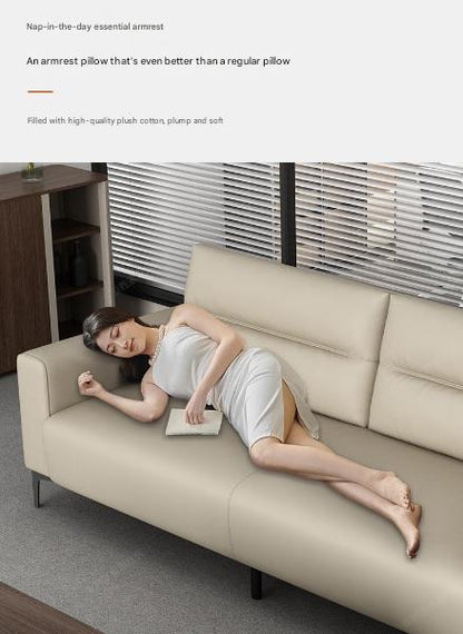 Luxury Leather Sofa Set With Coffee Table