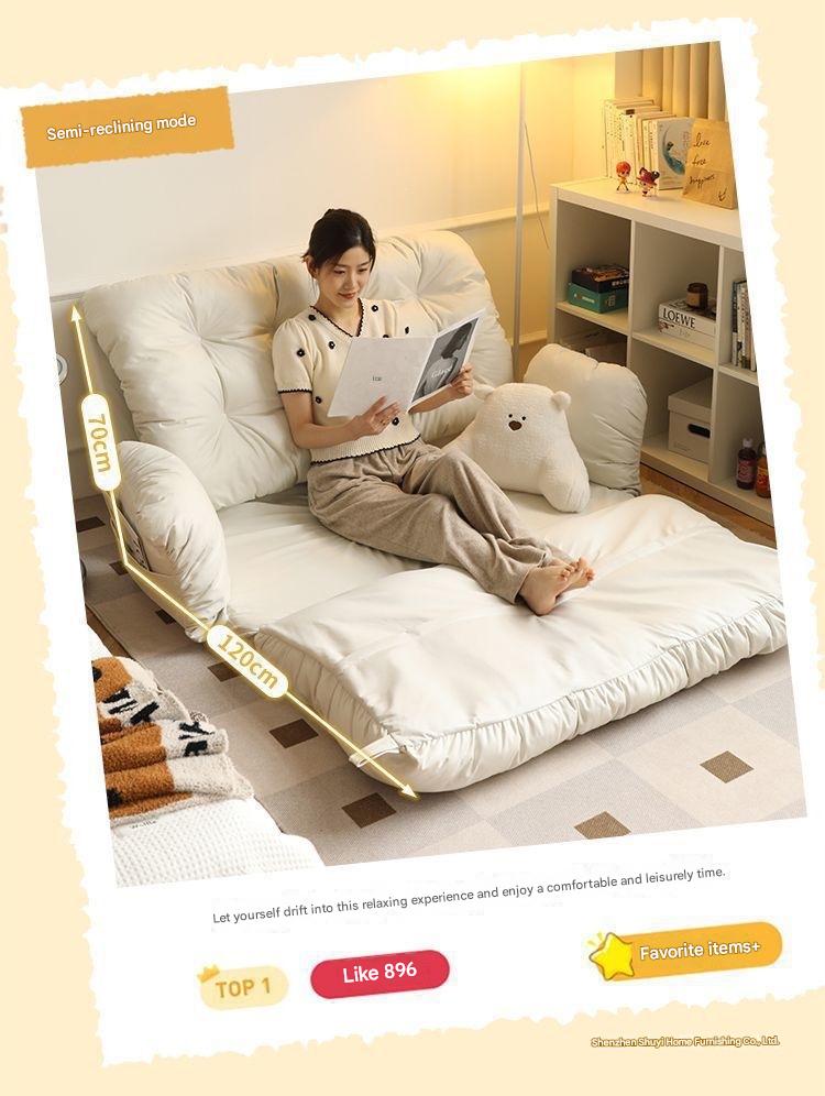 Lazy Folding Floor Sofa Bed With Adjustable Backrest