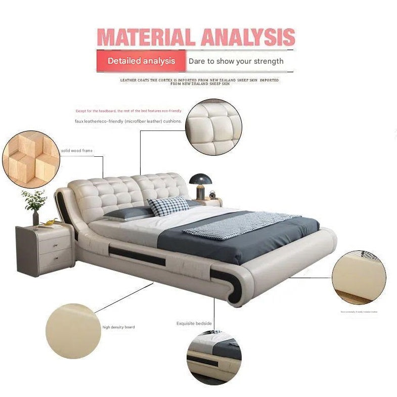 Modern Luxury Upholstered Platform Bed with Tufted Headboard
