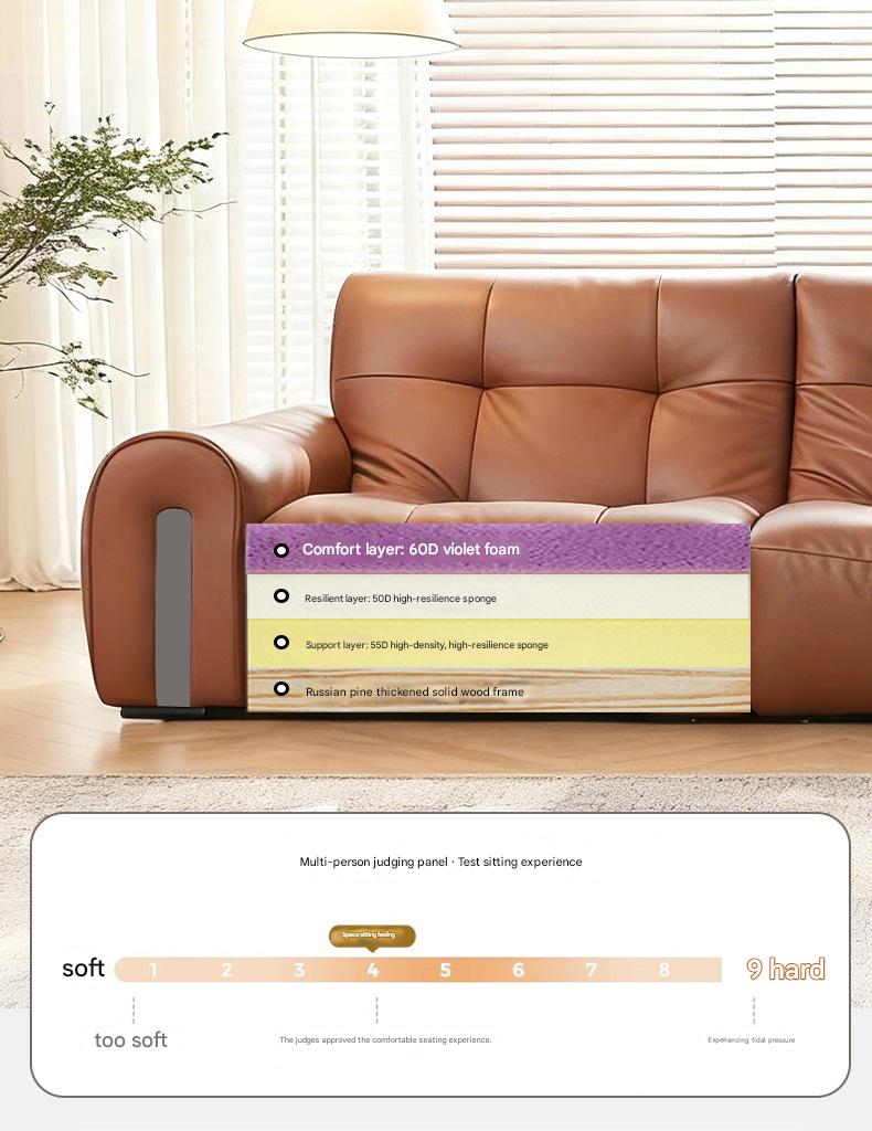 Modern Tufted Leather Sofa