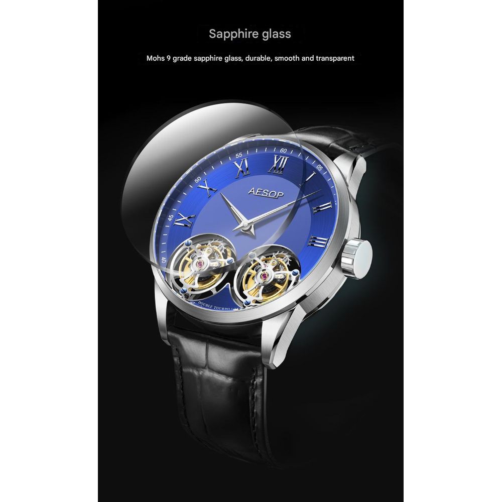 AESOP Double Tourbillon Mechanical Mens Watch 7