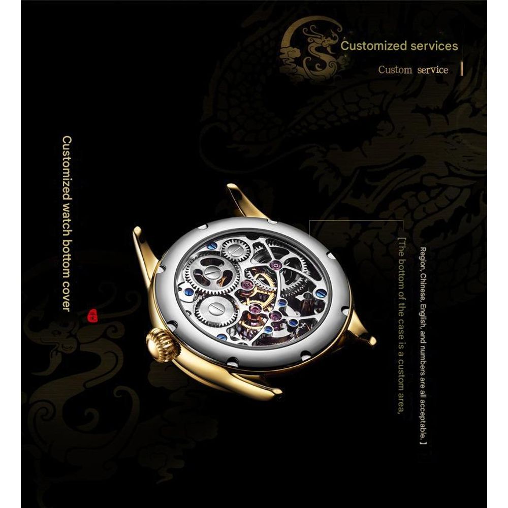 AESOP Tourbillon Ink Painting Mechanical Waterproof Men's Watch 5