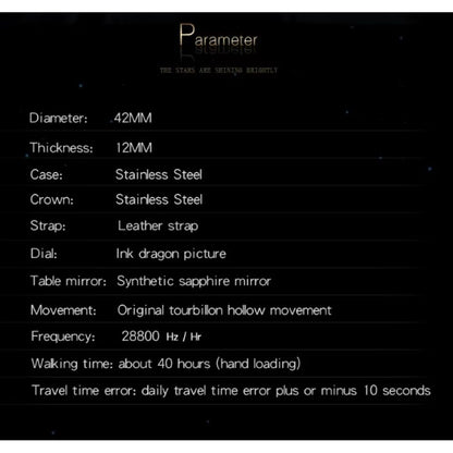 AESOP Tourbillon Ink Painting Mechanical Waterproof Men's Watch 9