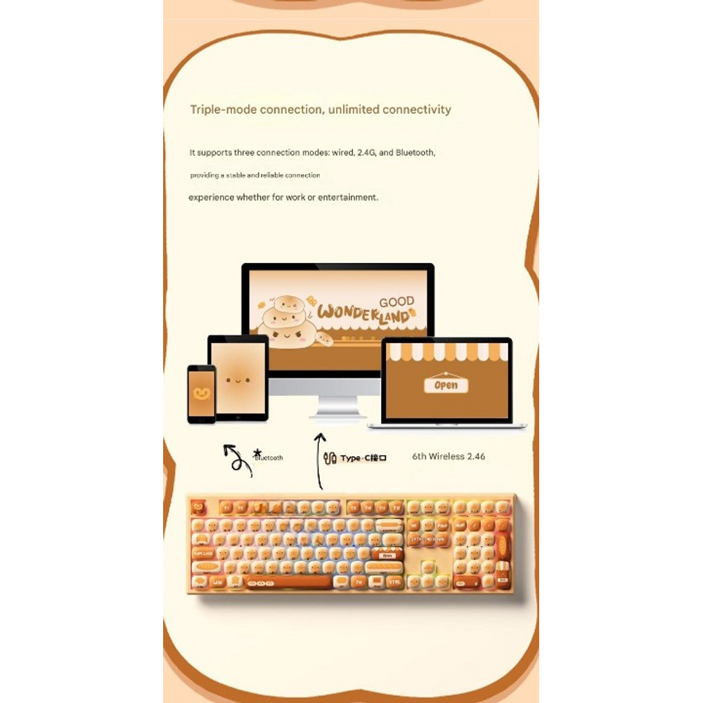 AKKO Mantou Paradise Wireless PBT Keyboard 6