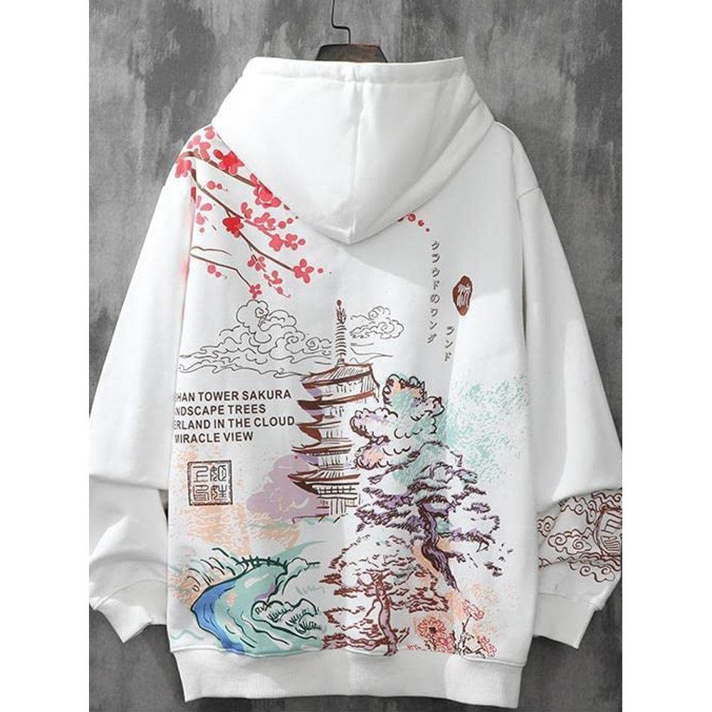 Aesthetic Sakura Art Print Hoodie 1
