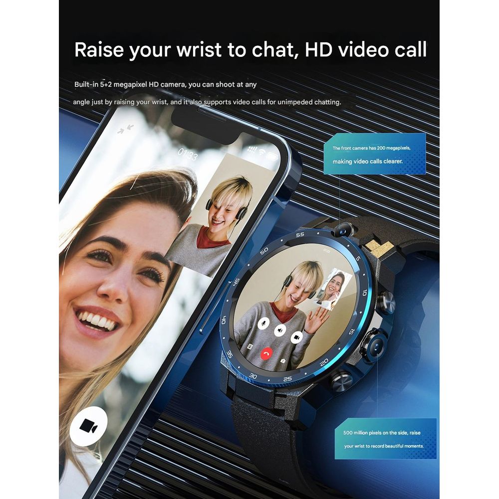 Android 4G HD Screen Camera SIM Smart Watch 7