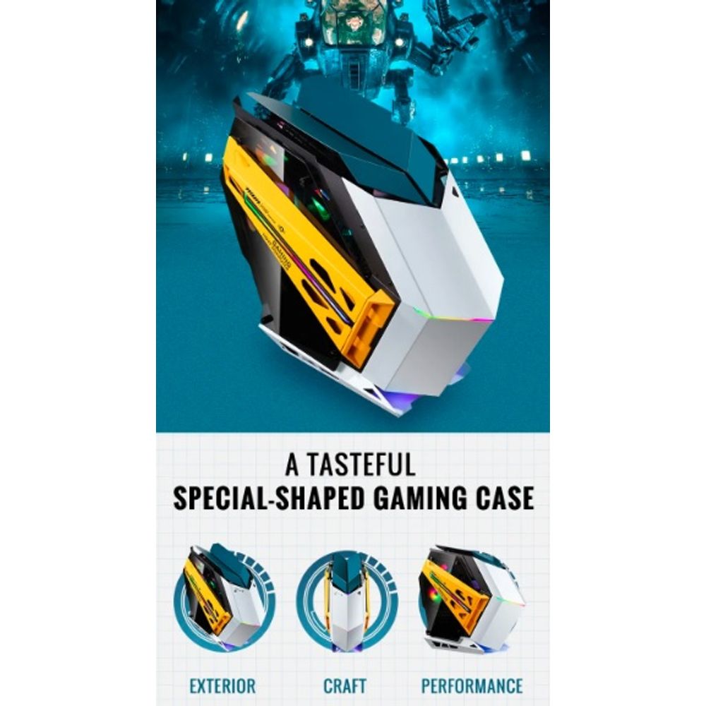 Battleship PC Gaming M-ATX CPU Cabinet Case 5