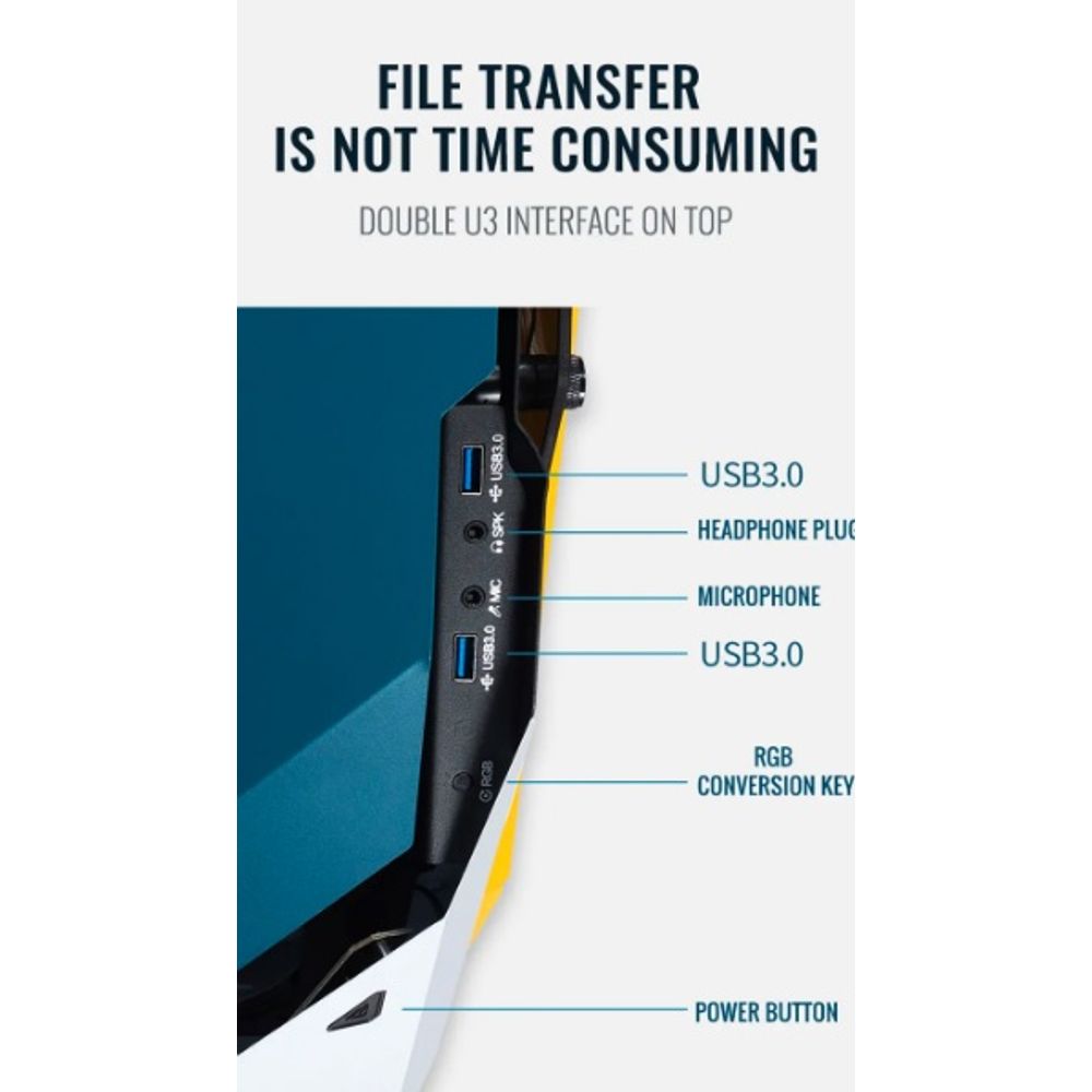 Battleship PC Gaming M-ATX CPU Cabinet Case 6