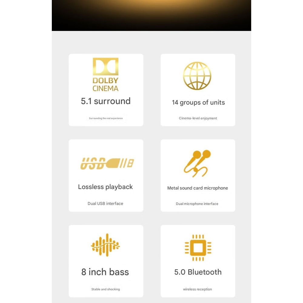 D-8 KTV Bluetooth Wooden Surround Speakers Full Set 3