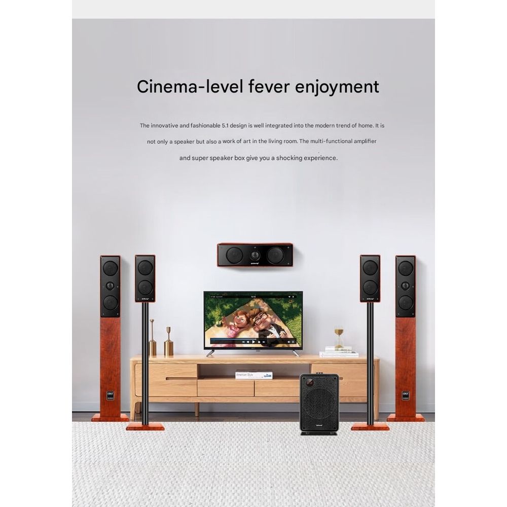 D-8 KTV Bluetooth Wooden Surround Speakers Full Set 4
