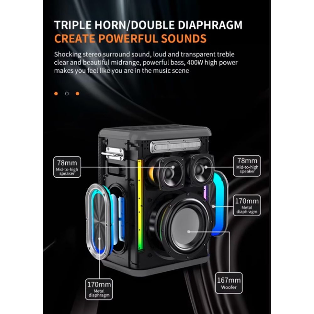 D20 Powerful 400W Super Bass Speaker 7