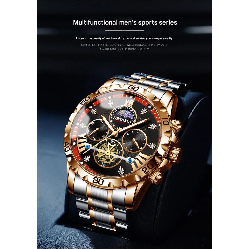 DEDIMA Mens Luminous Flywheel Quartz Watch 4