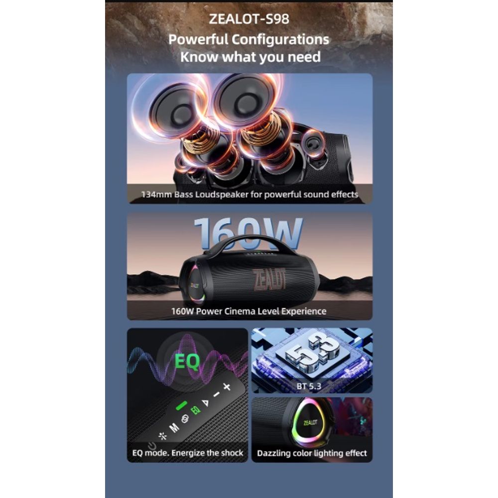 Fanatic S98 High Power 160W Bluetooth Speaker 3