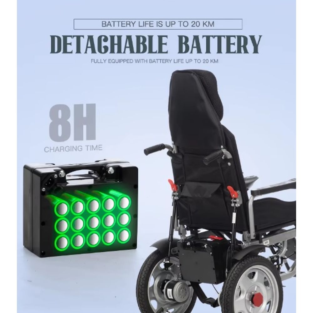 Folding Portable Iron Electric Wheelchair 3