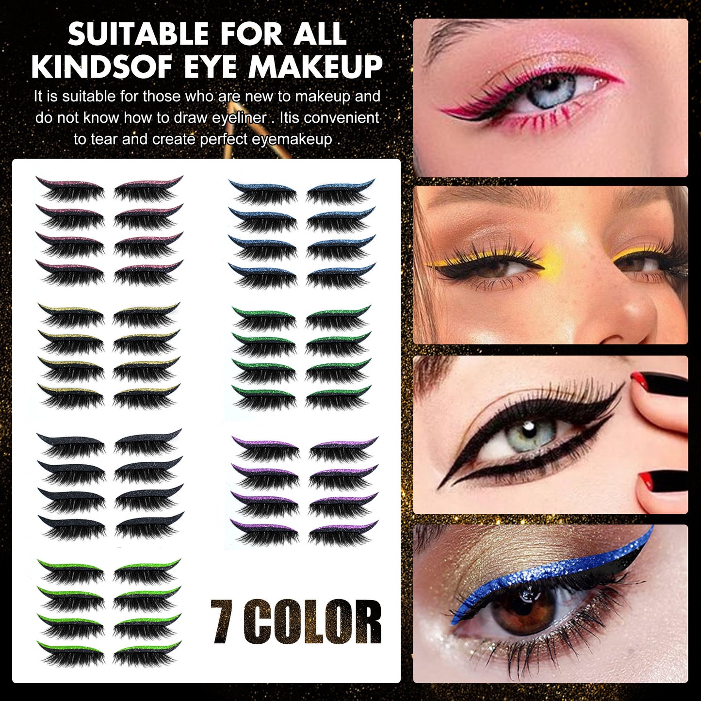 Glitter Eyeliner Stickers with False Eyelashes 5