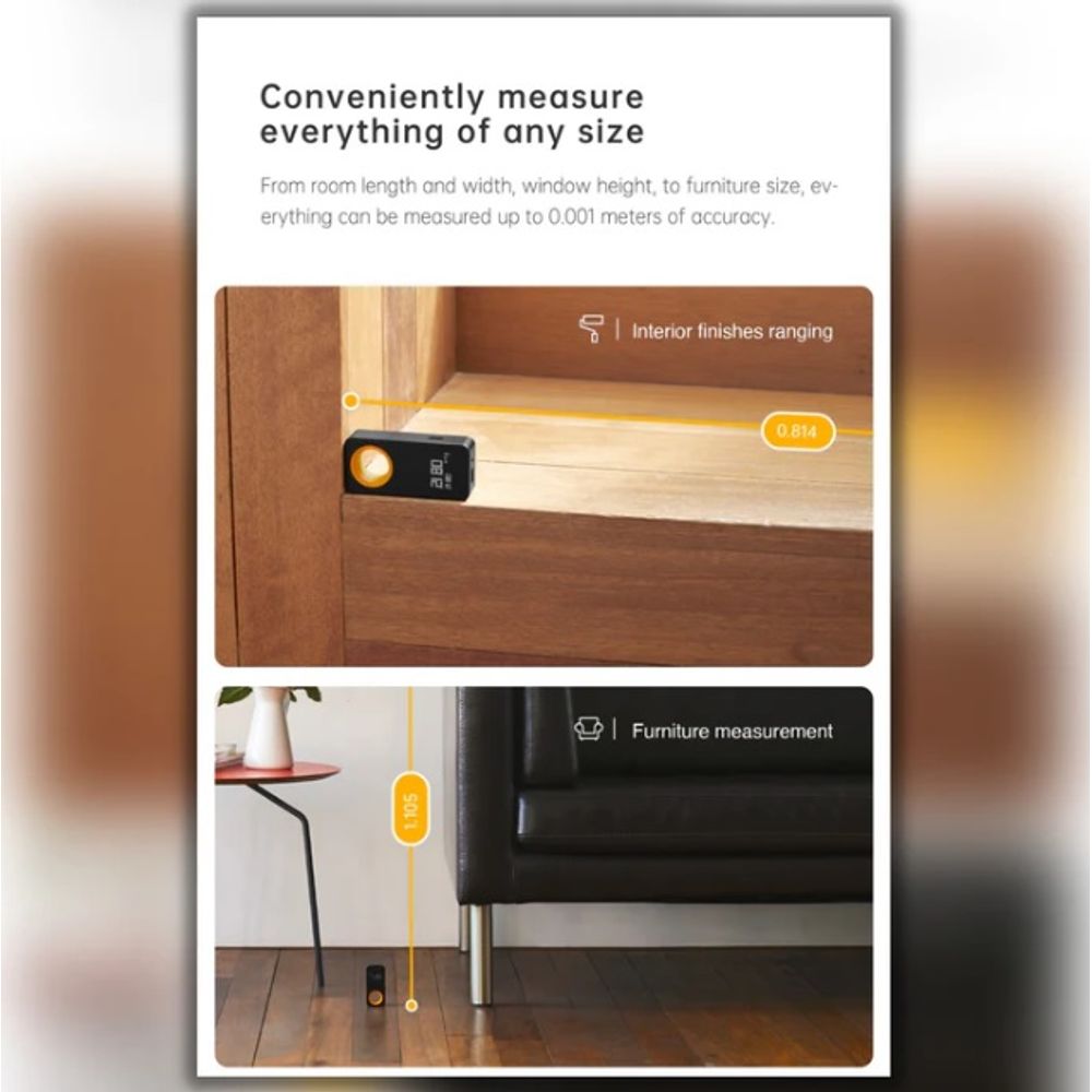 HOTO 30M Smart Laser Rangefinder Ruler 7