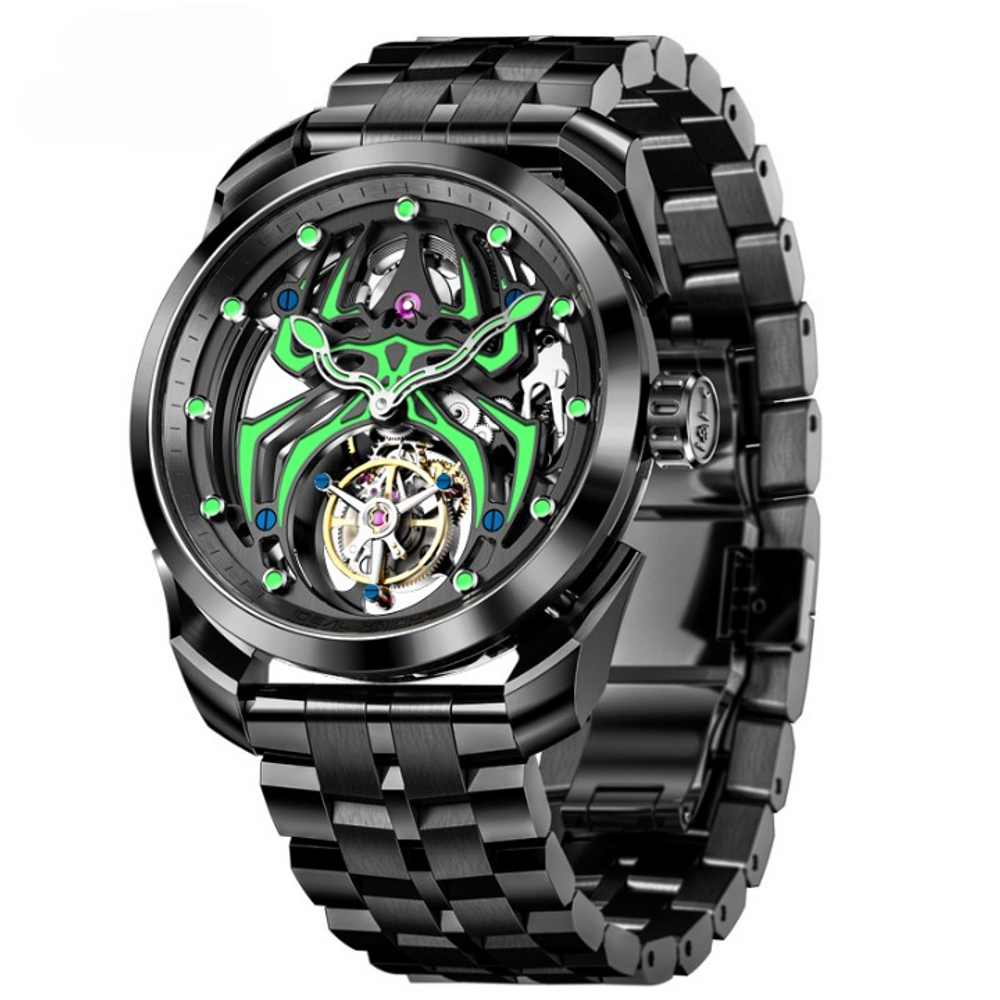 IDEALKNIGHT Spider Luminous Tourbillon Mechanical Mens Watch 2