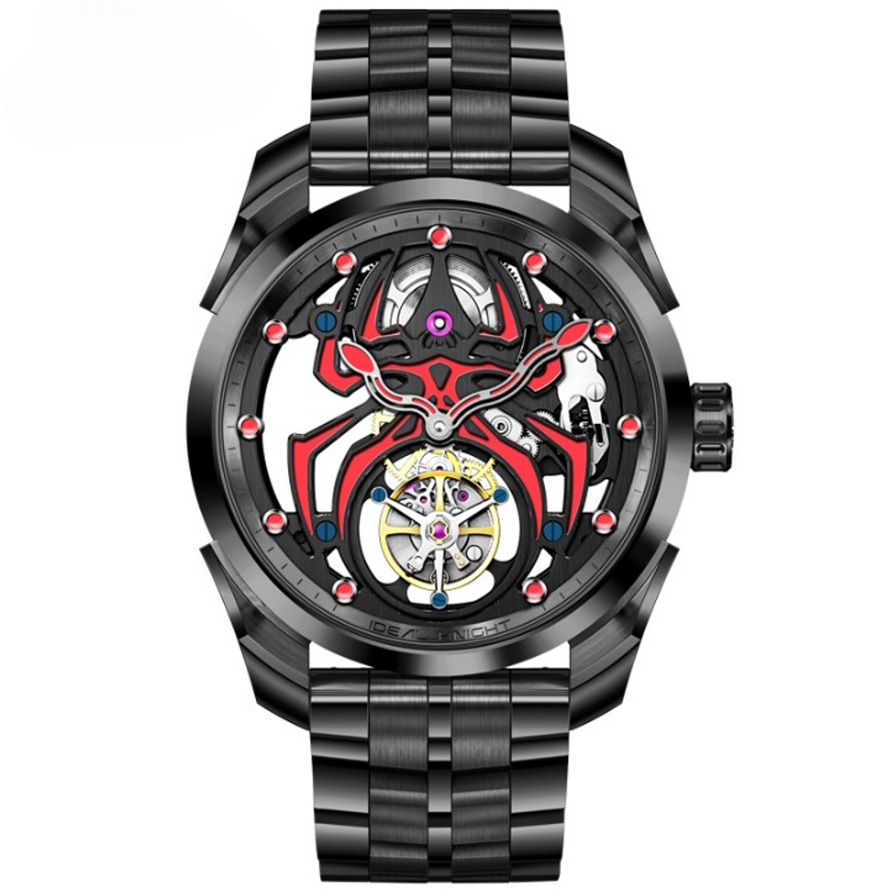 IDEALKNIGHT Spider Luminous Tourbillon Mechanical Mens Watch 3