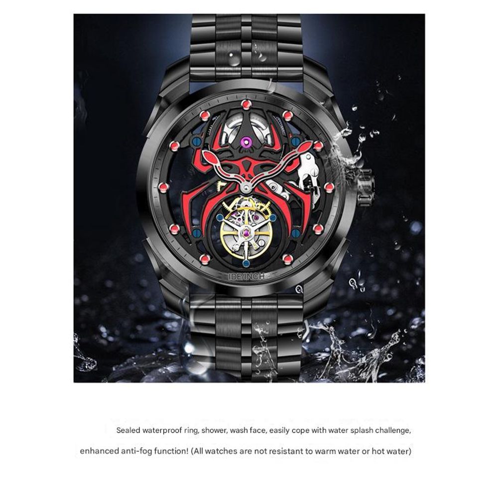 IDEALKNIGHT Spider Luminous Tourbillon Mechanical Mens Watch 7