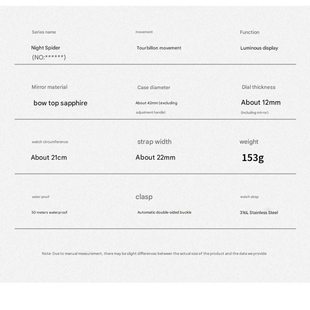 IDEALKNIGHT Spider Luminous Tourbillon Mechanical Mens Watch 9